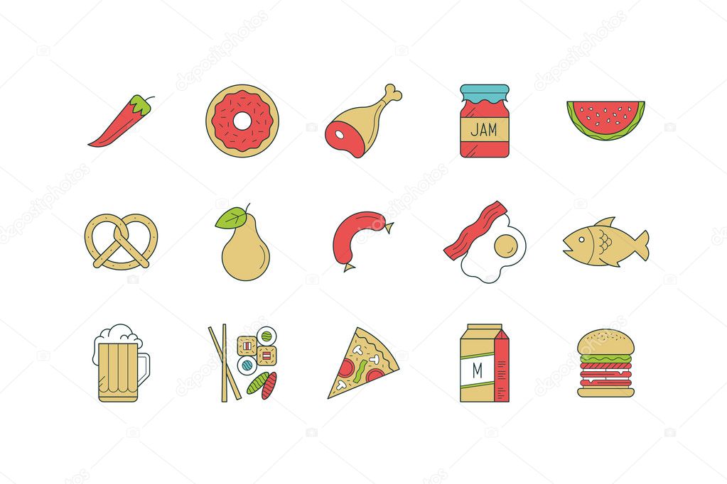 Food icons set