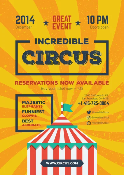 Mooie circus poster — Stockvector