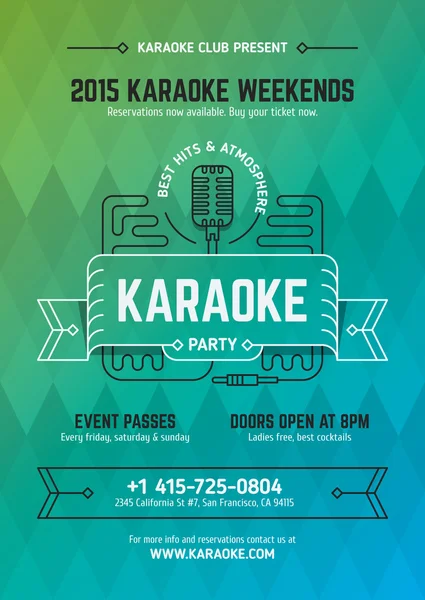 Micrófono para fiestas de karaoke — Vector de stock