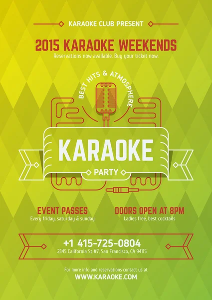 Microfono per karaoke party — Vettoriale Stock