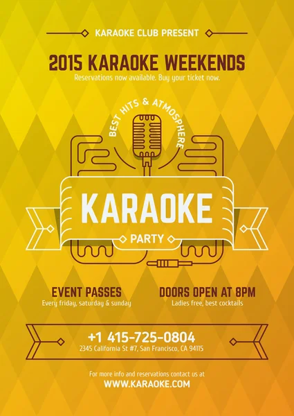 Microfono per karaoke party — Vettoriale Stock
