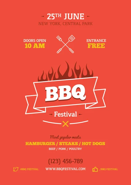 Affiche design Bbq — Image vectorielle