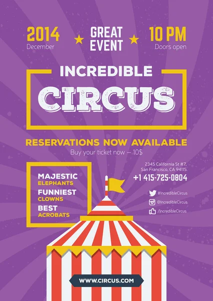Τσίρκο ωραία αφίσα — Διανυσματικό Αρχείο