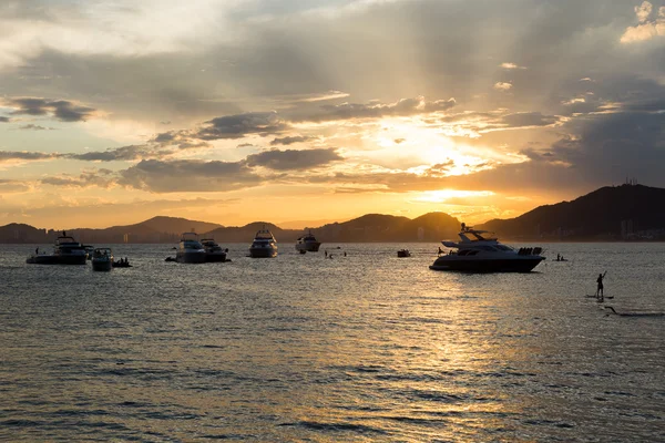 Tramonto a Guaruja, Brasile — Foto Stock