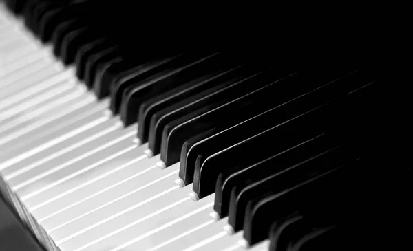 Detalle Teclado Piano Blanco Negro — Foto de Stock