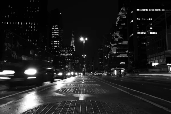 Avenida Paulista Uma Sexta Feira Noite Quando Todo Mundo Deixa — Fotografia de Stock