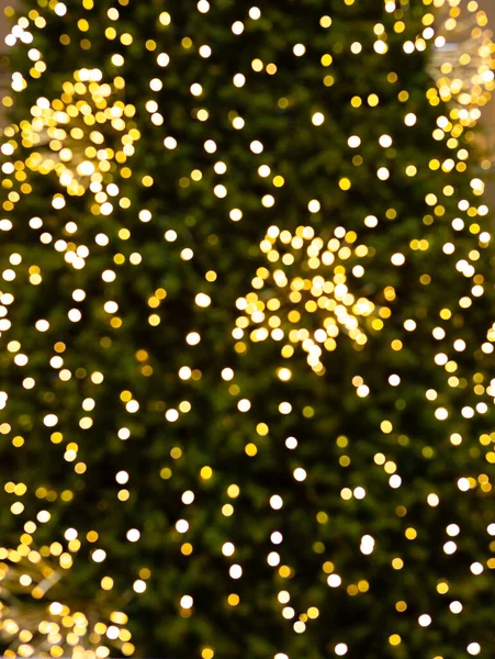 Fundo Com Árvore Natal Luzes Embaçadas Bokeh — Fotografia de Stock