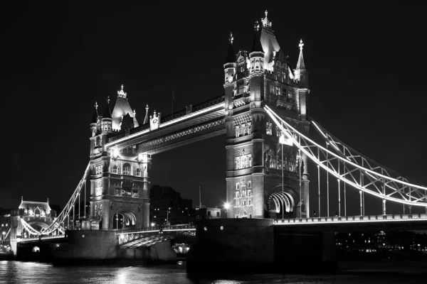 Tower Bridge Fotografado Preto Branco Cidade Londres Inglaterra — Fotografia de Stock