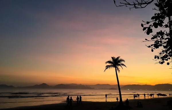 Nel Tardo Pomeriggio Nella Città Santos Brasile Con Turisti Che — Foto Stock