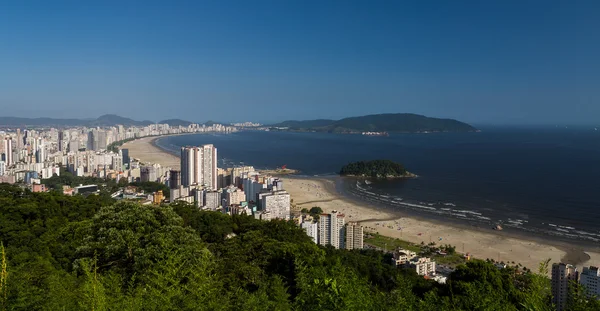 Santos, Brezilya şehrin havadan görünümü — Stok fotoğraf