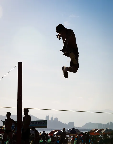 Slackline, Santos, Brazylia — Zdjęcie stockowe