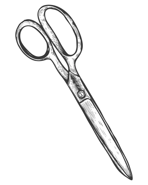 Nůžky vektorové ilustrace izolované. Nástroje pro skicování šití ručně kreslenou doodle. — Stockový vektor