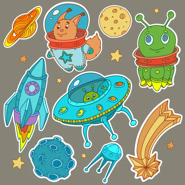 Cosmo vector stickers — Stock Vector