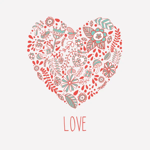 Heart shaped love vector cute pattern — Stock Vector