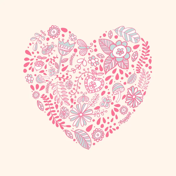 Corazón en forma de vector de amor lindo patrón — Vector de stock