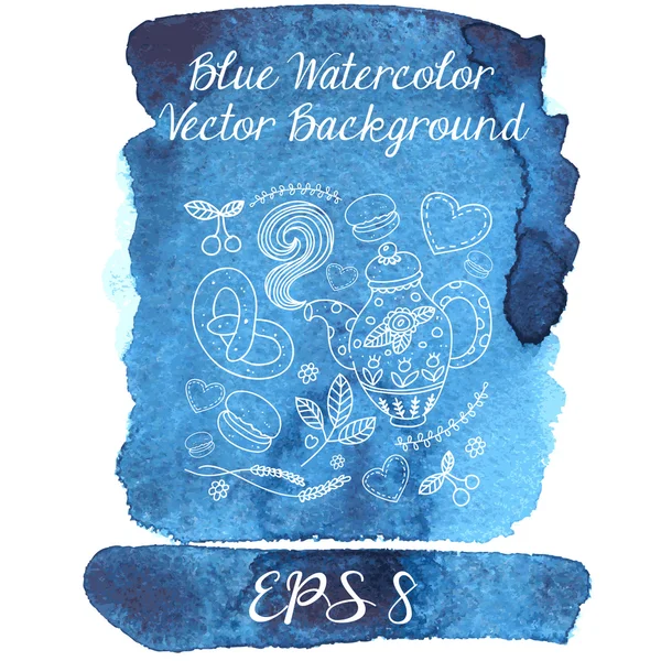 Kék akvarell vektor háttér — Stock Vector