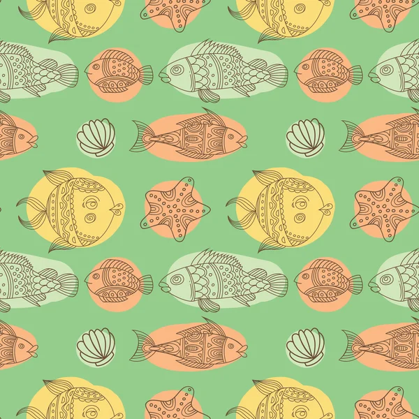 Fish vector seamless pattern — Stock Vector