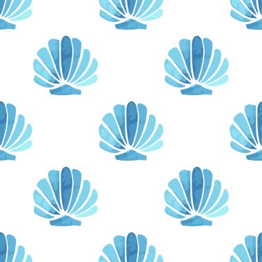 Seashell vektör sorunsuz yaz desen