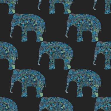 Vektör Dikişsiz desen desenli Filler ile