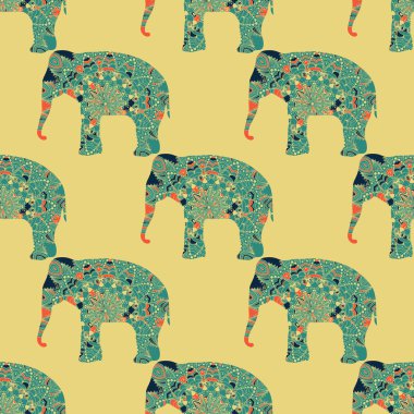 Vektör Dikişsiz desen desenli Filler ile