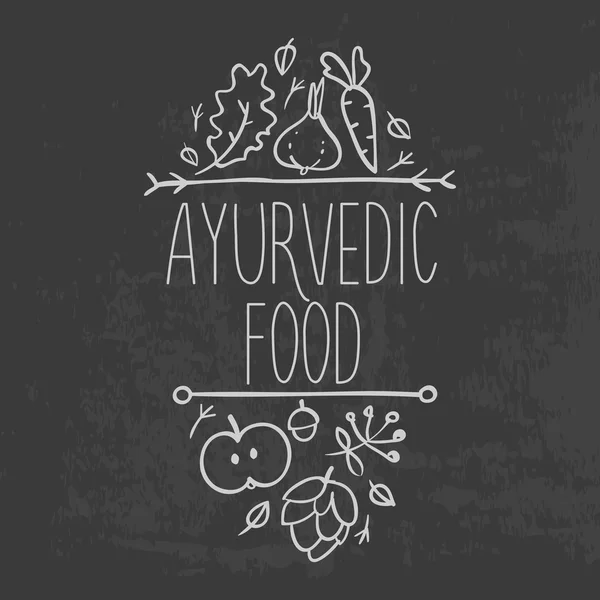 Ayurveda ayurvedische organische Symbole handbemalt Set Vektorillustration — Stockvektor