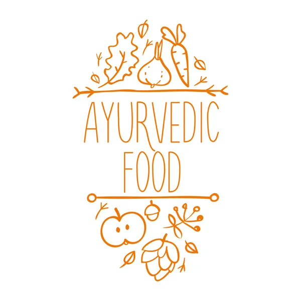 Ayurveda ayurvedische organische Symbole handbemalt Set Vektorillustration — Stockvektor