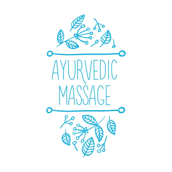 Ayurveda ayurvedische organische Symbole handbemalt Set Vektorillustration — Stockvektor