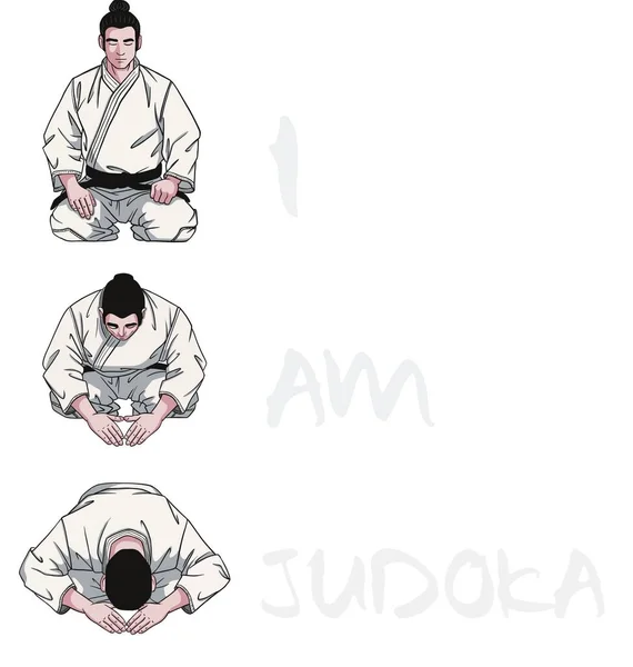Judo Seiza Posição Dojo Judo Ginásio — Fotografia de Stock