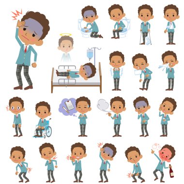 Hastalık hakkında siyah okul çocuğu