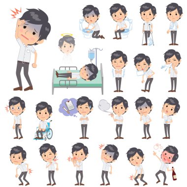 Beyaz kısa kollu gömlek iş erkek hastalık hakkında