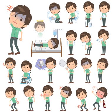 Yeşil kısa kollu gömlek erkekler hakkında hastalık