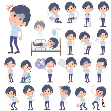 Hafif mavi kısa kollu gömlek perma erkekler hastalık hakkında