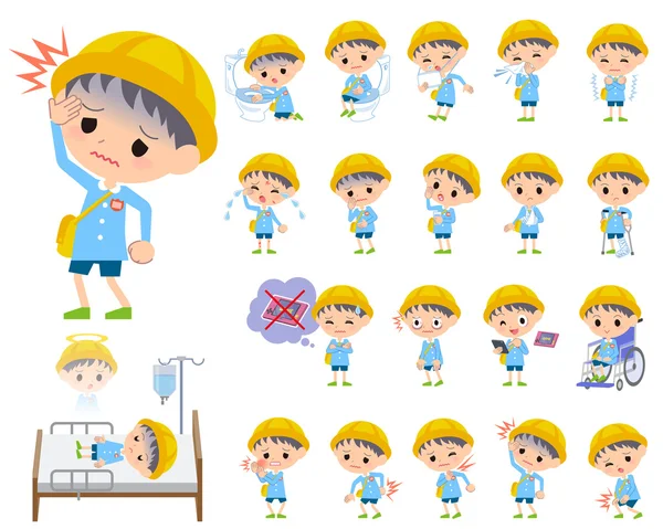 Nursery school boy About the sickness — Stock Vector