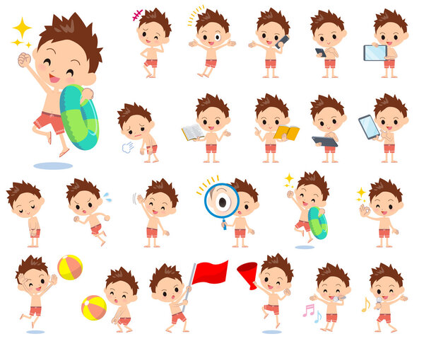 Мальчик красный купальник стиль 2
