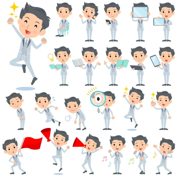 Tuxedo Silver short hair man 2 — Stock Vector