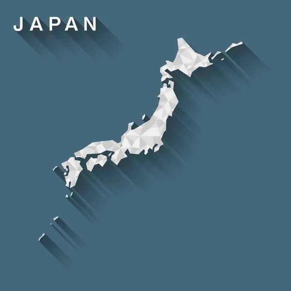 日本地図影のキュビスム形態 — ストックベクタ