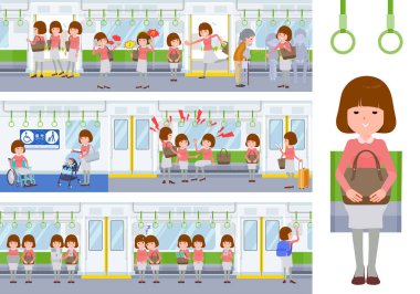 Trendeki bir grup kadın. Vektör sanatını düzenlemek çok kolay..