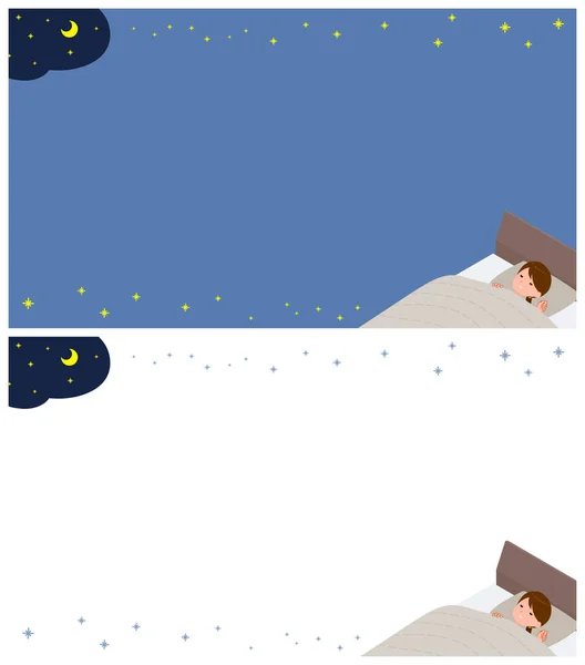 Set Schoolgirl Sleep Vector Art Easy Edit — стоковый вектор