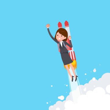 Bir grup kadının roket jetle havalanması. Yönlendirmesi çok kolay..