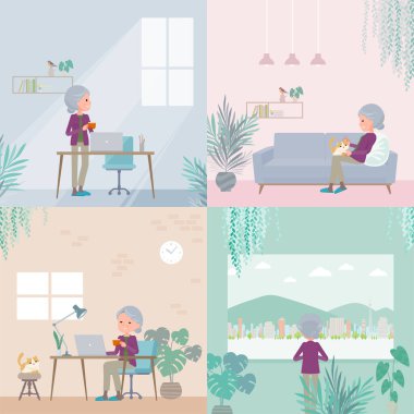 Bir grup son sınıf öğrencisi odada dinleniyor. Vektör sanatını düzenlemek çok kolay..