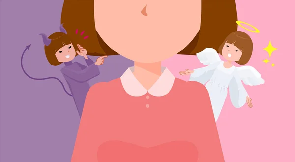 Eine Gruppe Von Frauen Kämpft Zwischen Einem Engel Und Einem — Stockvektor