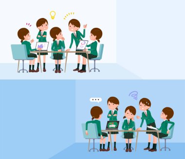 Bir grup liseli kız intraserebral toplantı yapıyor. Yönlendirmesi çok kolay..