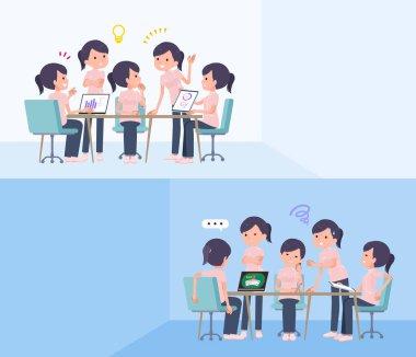 Bir grup tıp personeli intraserebral toplantı yapıyor. Vektör sanatını düzenlemek çok kolay..