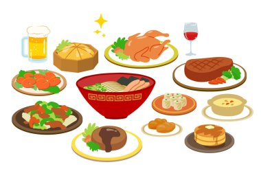 Tedavi Yemeği. Düzenlemesi kolay vektör illüstrasyonuName.