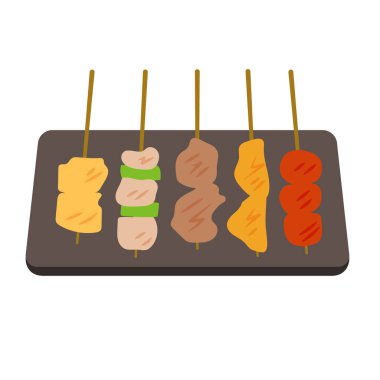Yakitori. Düzenlemesi kolay vektör illüstrasyonu.