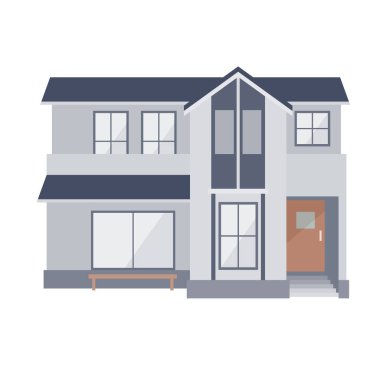 Ayrılmış ev. Düzenlemesi kolay vektör illüstrasyonu.