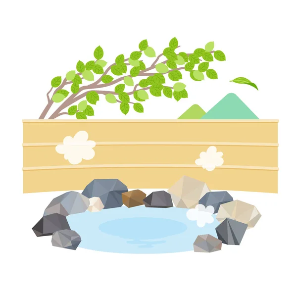 Hot Spring Vector Ilustração Que Fácil Editar — Vetor de Stock