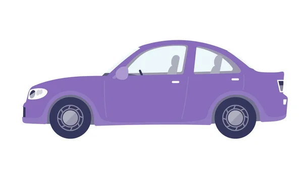 Cute Car Sedan Sideways Vector Illustration Easy Edit — Stock Vector