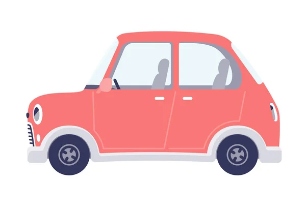 Cute Car Retro Sideways Vector 일러스트 편집하기 쉽습니다 — 스톡 벡터