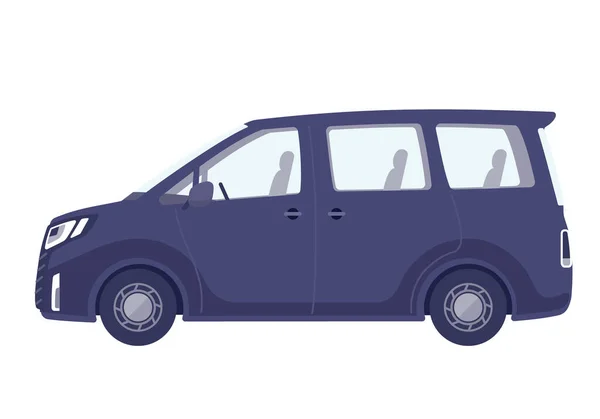 Nettes Auto Minivan Sideways Vector Illustration Die Einfach Bearbeiten Ist — Stockvektor